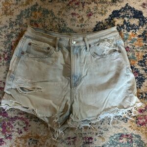 American Eagle Outfitters Light Blue Distressed Jean Shorts